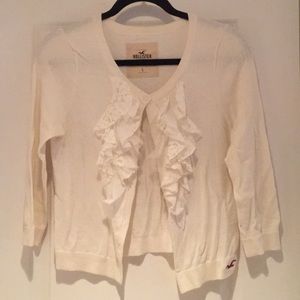 Large Hollister ruffled lace cardigan